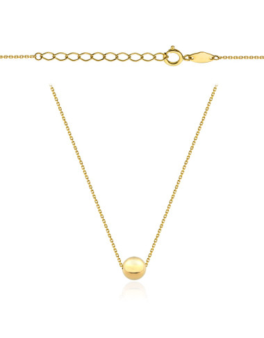 Naszyjnik z jedną złotą kuleczką super lekki 47+3cm (Gramatura: 0.90)