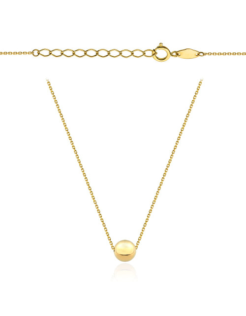 Naszyjnik z jedną złotą kuleczką super lekki 47+3cm (Gramatura: 0.90)