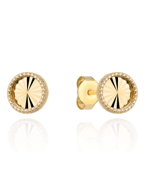 Kolczyki złote kółeczka diamentowane z oprawą (Gramatura: 1.52)