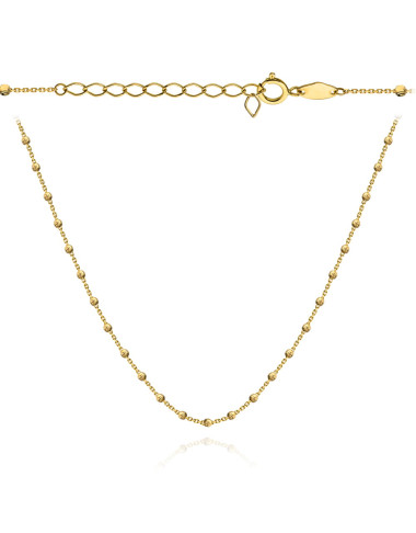 Naszyjnik złoty z kulkami diamentowanymi 47+3cm (Gramatura: 2.48)
