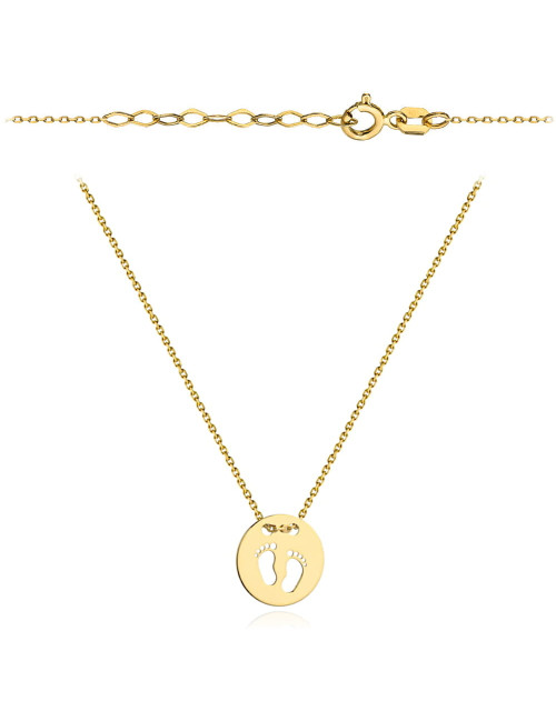 Naszyjnik złoty stópki w pełnym kółeczku (Gramatura: 1.23)