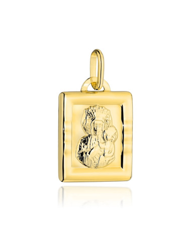 Medalik złoty Matka Boska Częstochowska w prostokątnej oprawie (Gramatura: 0.96)
