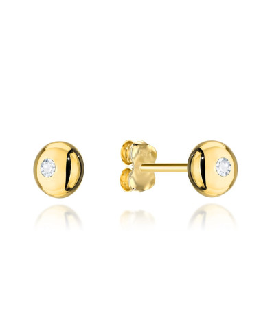 Kolczyki złote kółeczka z centralną cyrkonią (Gramatura: 0.73)
