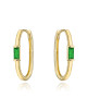 Kolczyki złote z centralnym zielonym kamieniem (Gramatura: 1.56)