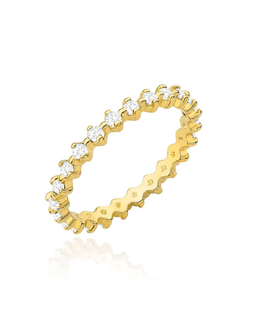 Pierścionek złoty zdobiony białymi cyrkoniami (Rozmiar:18 pr. 585 Gramatura: 1.98)