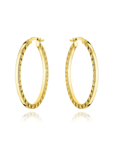 Kolczyki złote owale żłobione po bokach (Gramatura: 2.03)