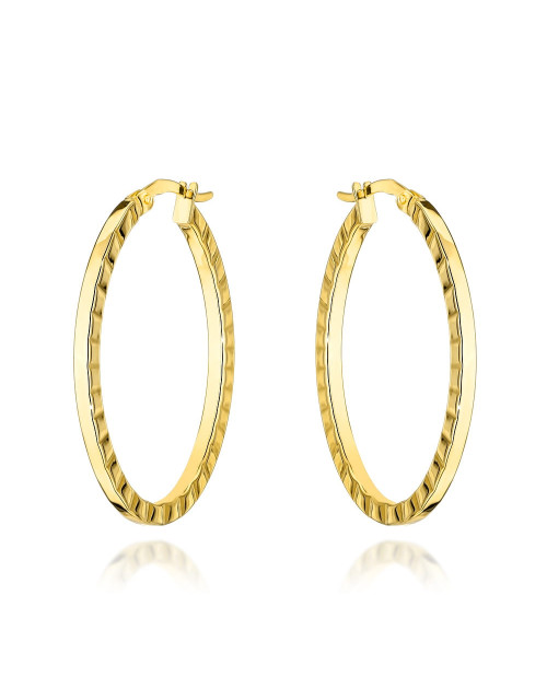 Kolczyki złote owale żłobione po bokach (Gramatura: 2.03)