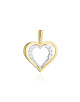 Zawieszka złota dwa serca i cyrkonie w dwóch kolorach złota (Gramatura: 0.81)