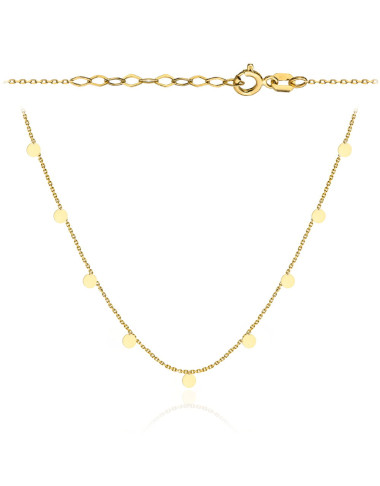 Naszyjnik złoty z wiszącymi kółeczkami 39+3cm (Gramatura: 1.66)