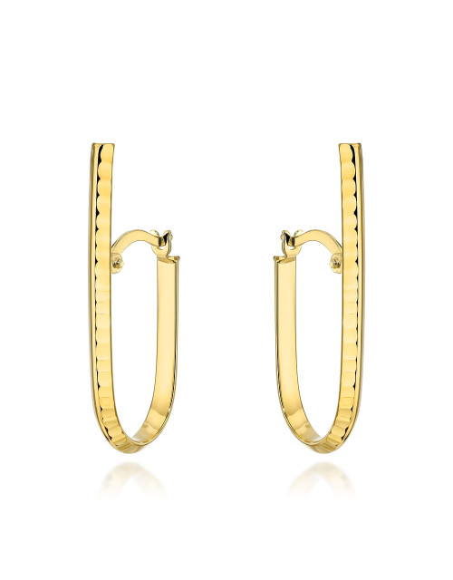 Kolczyki złote wydłużony pręcik zdobiony diamentowaniem (Gramatura: 1.63)