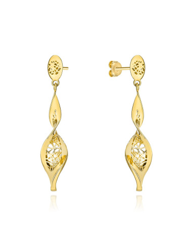 Kolczyki złote zakręcane z ażurowym zdobieniem (Gramatura: 2.73)