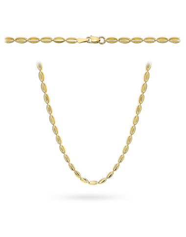 Naszyjnik złoty z diamentowanymi owalami (Rozmiar: 50 cm pr. 585 Gramatura: 4.20)