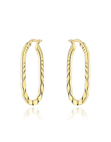 Kolczyki złote owale zdobione po bokach (Gramatura: 1.50)