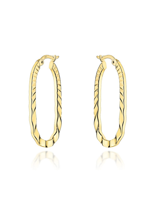 Kolczyki złote owale zdobione po bokach (Gramatura: 1.50)