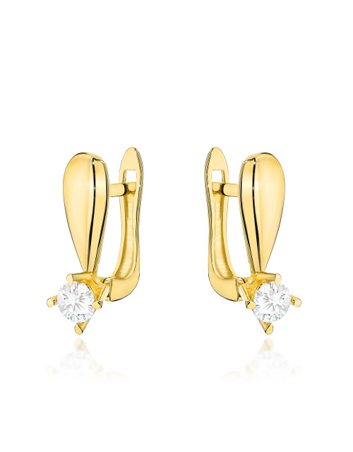 Kolczyki złote z centralną cyrkonią (Gramatura: 1.85)