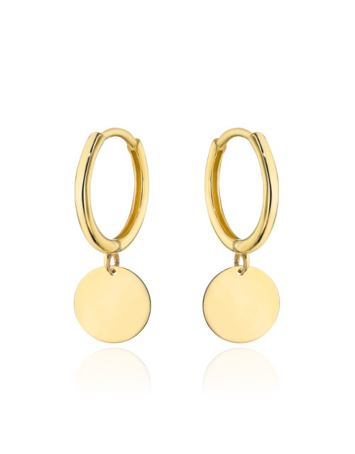 Kolczyki złote kółko z wiszącym pełnym kołem (Gramatura: 1.80)