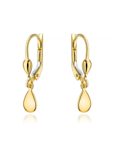 Kolczyki złote wiszące łezki na angielskim zapięciu (Gramatura: 1.46)