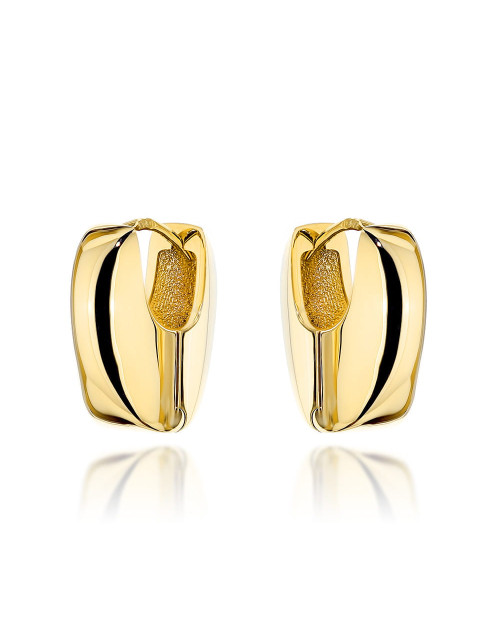 Kolczyki złote prostokąty delikatnie zaokrąglone (Gramatura: 4.04)