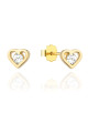 Kolczyki złote serduszka z kamyczkiem w środku na sztyfcie (Gramatura: 0.66)