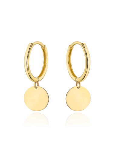 Kolczyki złote kółko z wiszącym pełnym kołem (Gramatura: 1.82)