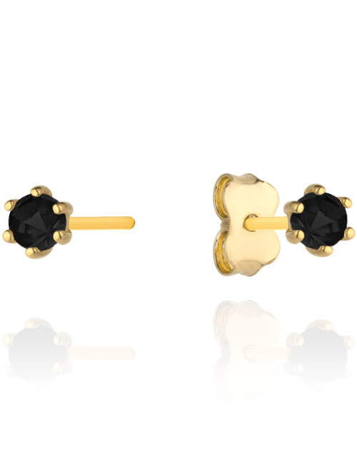 Kolczyki złote z czarną cyrkonią (Gramatura: 0.71)