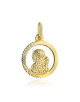 Złoty medalik Matka Boska z dzieciątkiem w diamentowanym kole (Gramatura: 0.96)