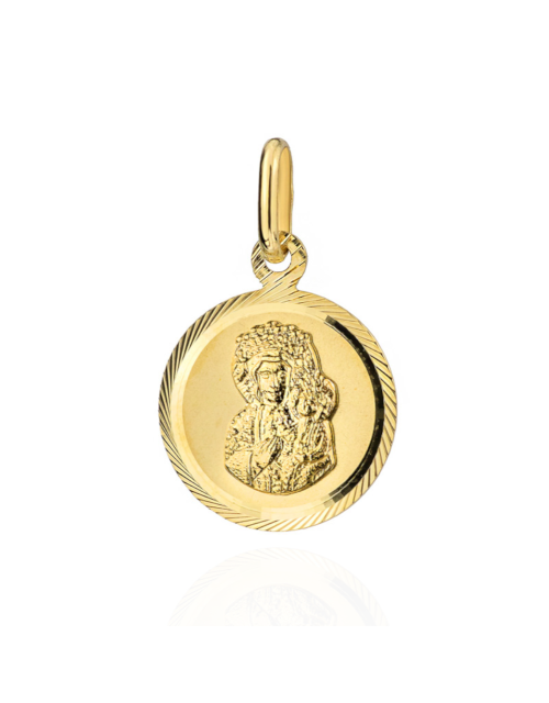 Medalik Matka Boska Częstochowska w diamentowanym kole duży (Gramatura: 1.18)
