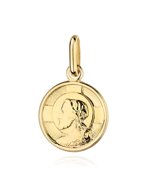 Medalik złoty okrągły z wizerunkiem Jezusa (Gramatura: 0.88)
