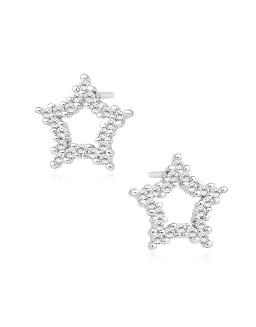 Srebrne kolczyki pr. 925 gwiazdki z cyrkoniami