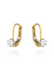 Kolczyki złote pojedyncza cyrkonia na angielskim zapięciu (Gramatura: 1.00)
