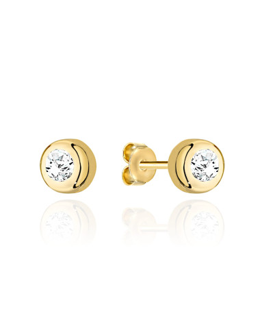 Kolczyki złote mały kamyk otoczony złotem (Gramatura: 0.76)