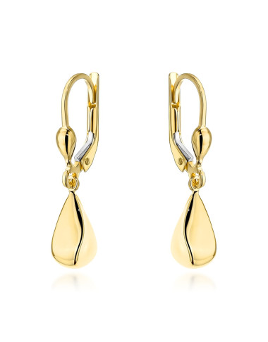 Kolczyki złote geometryczne łezki na angielskim zapięciu (Gramatura: 1.76)