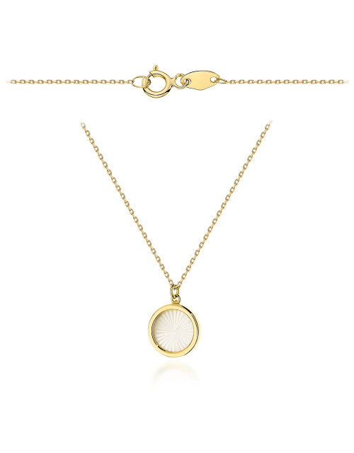 Naszyjnik złoty kółeczko z masą perłową i promieniami (Gramatura: 1.50)