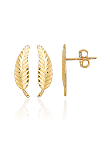 Kolczyki złote diamentowany listek (Gramatura: 1.21)