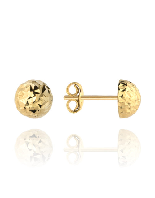 Kolczyki pół kulki śr. 8 mm na sztyfcie diamentowane super lekkie (Gramatura: 0.82)