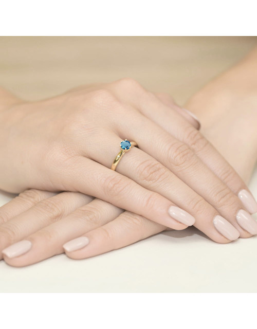 Pierscionek W0074-TOPAZ LONDON BLUE