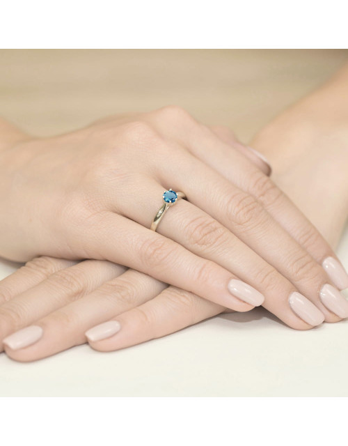 Pierscionek W0074-TOPAZ LONDON BLUE