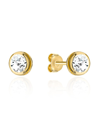 Kolczyki złote cyrkonia otoczona złotem na sztyfcie (Gramatura: 1.14)