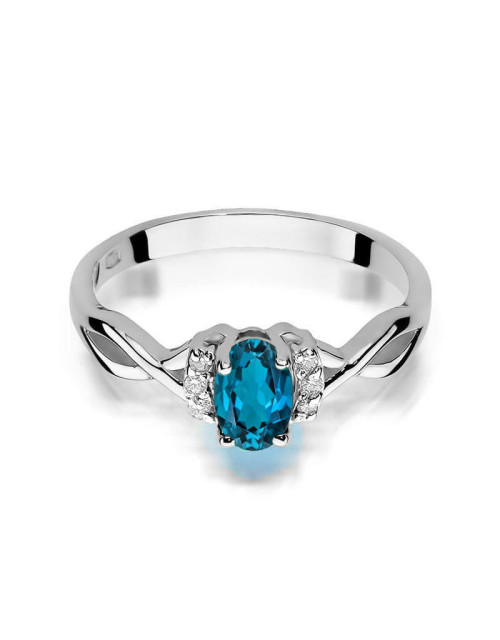 Pierscionek W0019-TOPAZ LONDON BLUE