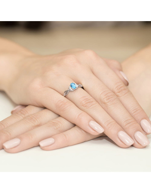 Pierscionek W0019-TOPAZ LONDON BLUE