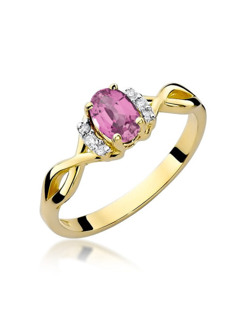 Pierscionek W0019-RÓŻOWY SZAFIR