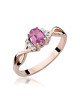 Pierscionek W0019-RÓŻOWY SZAFIR