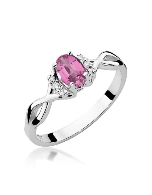 Pierscionek W0019-RÓŻOWY SZAFIR