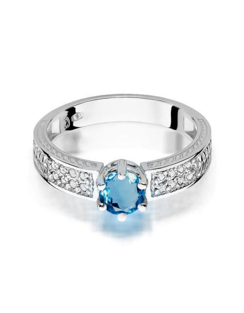 Pierscionek W0075-TOPAZ LONDON BLUE