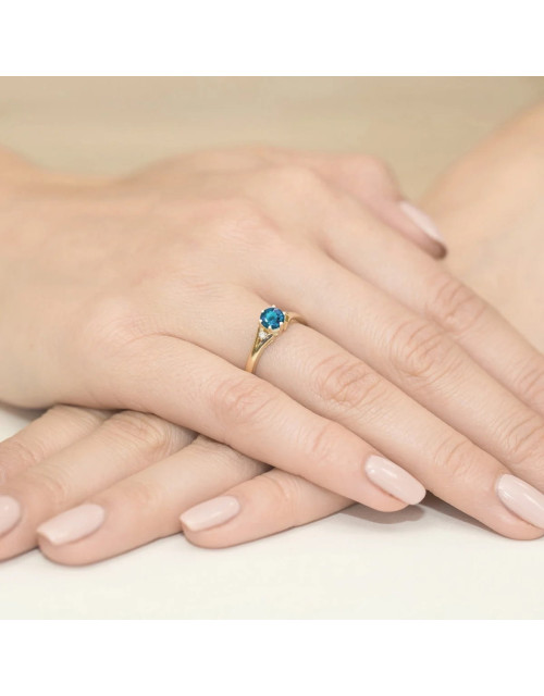Pierscionek W0076-TOPAZ LONDON BLUE