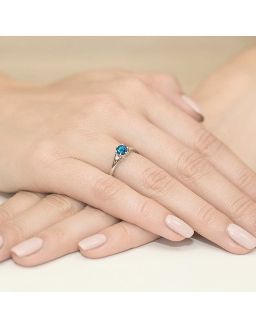 Pierscionek W0076-TOPAZ LONDON BLUE