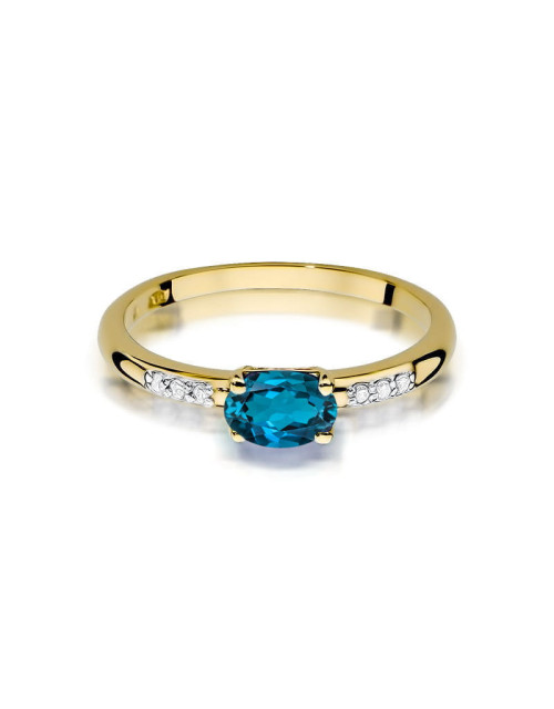 Pierscionek W0077-TOPAZ LONDON BLUE