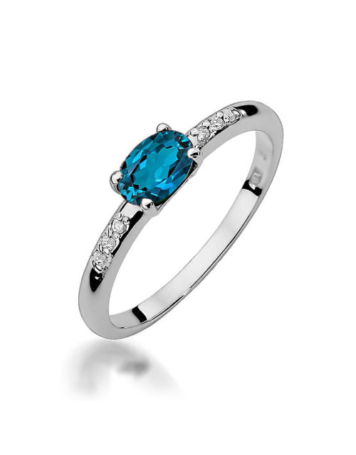 Pierscionek W0077-TOPAZ LONDON BLUE