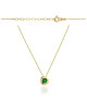 Naszyjnik złoty z zieloną cyrkonią w złotej zaokrąglonej oprawie (Gramatura: 1.32)