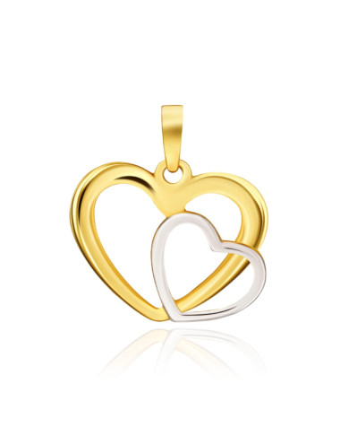 Zawieszka splecione serduszka w dwóch kolorach złota (Gramatura: 0.52)